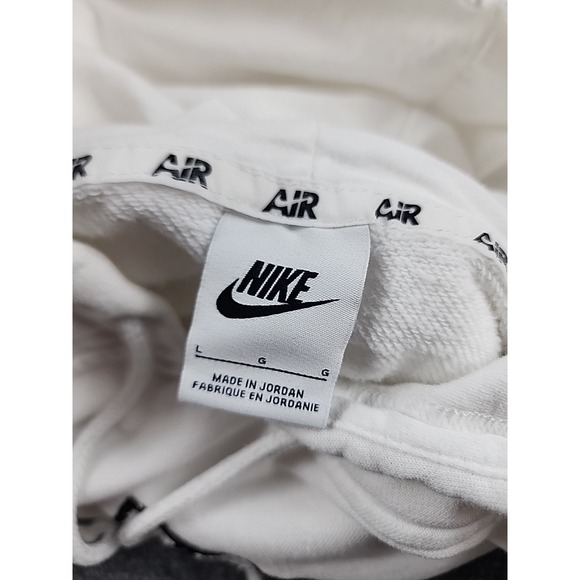 Nike Air‎ Hoodie Mens L  White Embroidered Logo Swoosh Mesh Embroidered Jordan - Picture 8 of 9